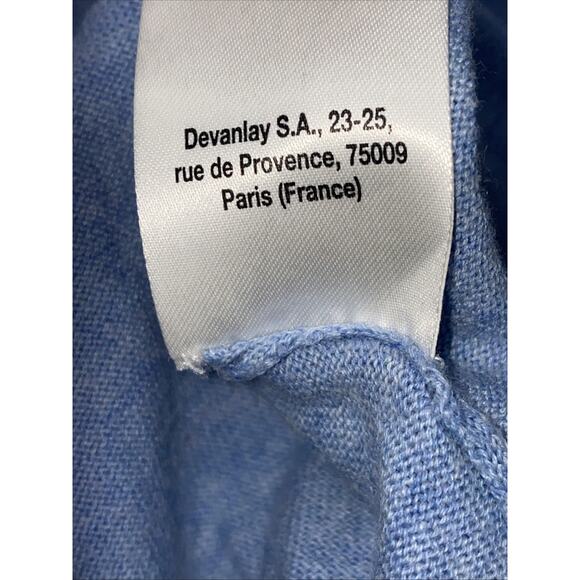 Lacoste Vneck Sweater Blue Crocodile Logo Long Sleeve 36 100% Cotton - Picture 7 of 8